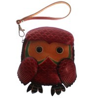 Оригинальный кошелек-ключница Совенок_красный